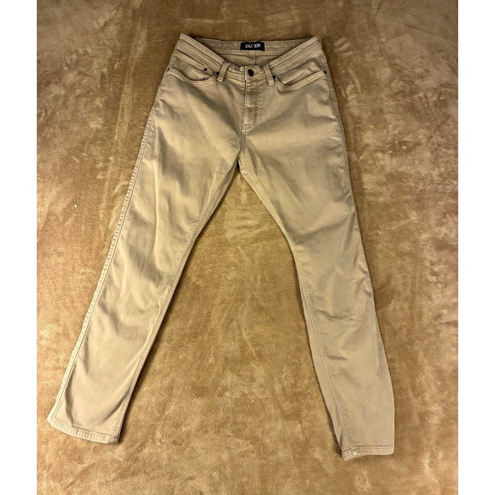 DUER Men's Pants 32 x 32* Tan Khaki N2X Relaxed Tapered Performance Stretch Soft